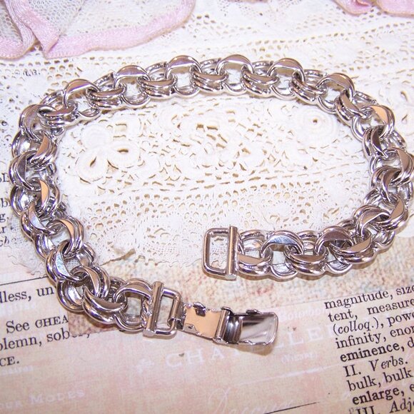 Ballou Sterling Silver Double Link Starter Charm Bracelet - 8.25" Long - Picture 9 of 11